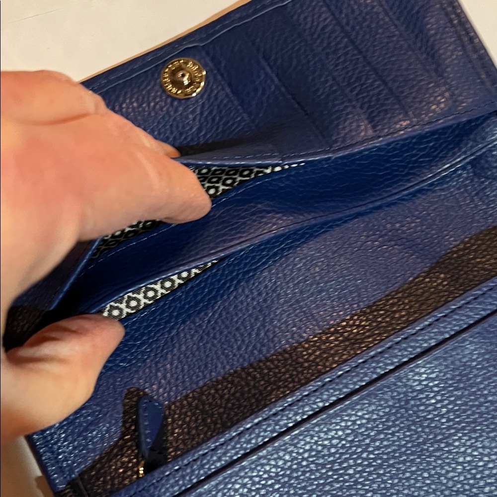 Brighton Navy Embossed Love Wallet - Picture 3 of 6